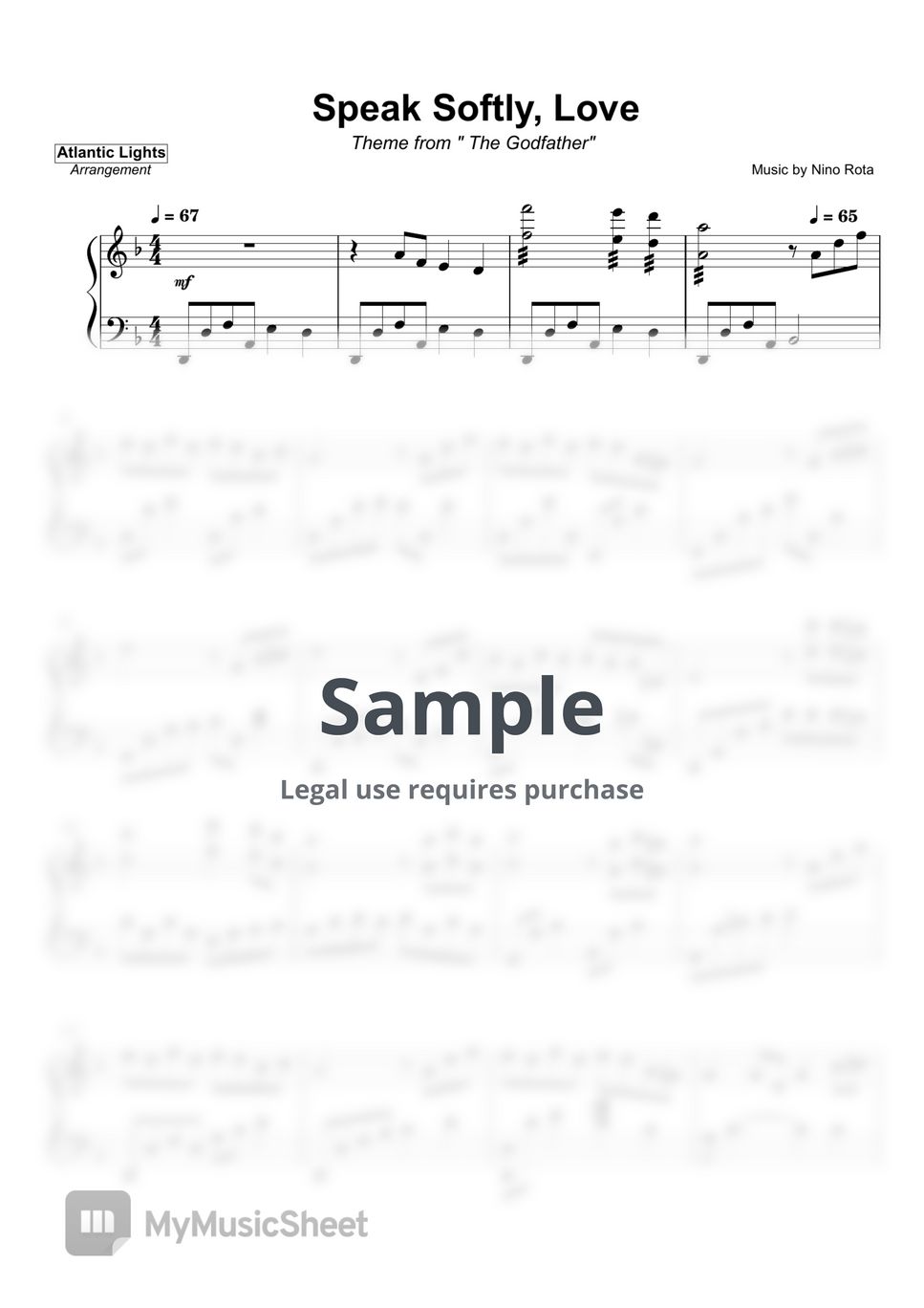 The godfather speak softly love sheets by atlantic lights