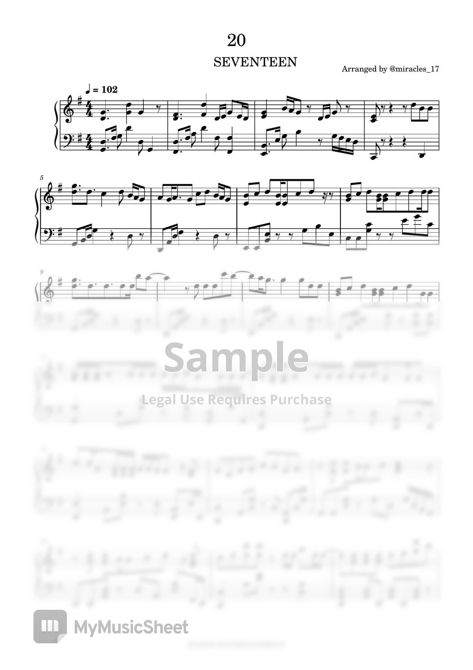 SEVENTEEN ピアノ楽譜　ピアノスコア Darl+ing – SEVENTEEN (세븐틴) Sheet Music for Piano (Solo