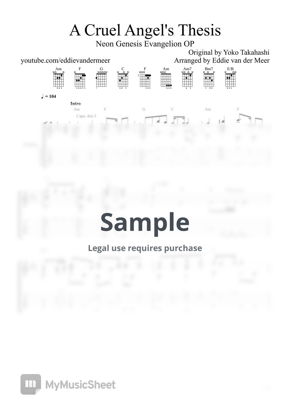 Yoko Takahashi - A Cruel Angel&#x27;s Thesis (Neon Genesis Evangelion OP) by Eddie van der Meer