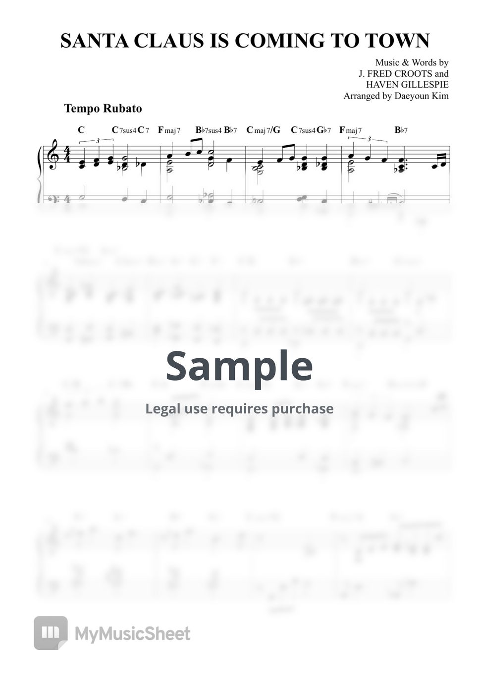 John Frederick Coots, Haven Gillespie, Frank Sinatra - Santa Claus Is Comin&#x27; To Town by Daeyoun Kim