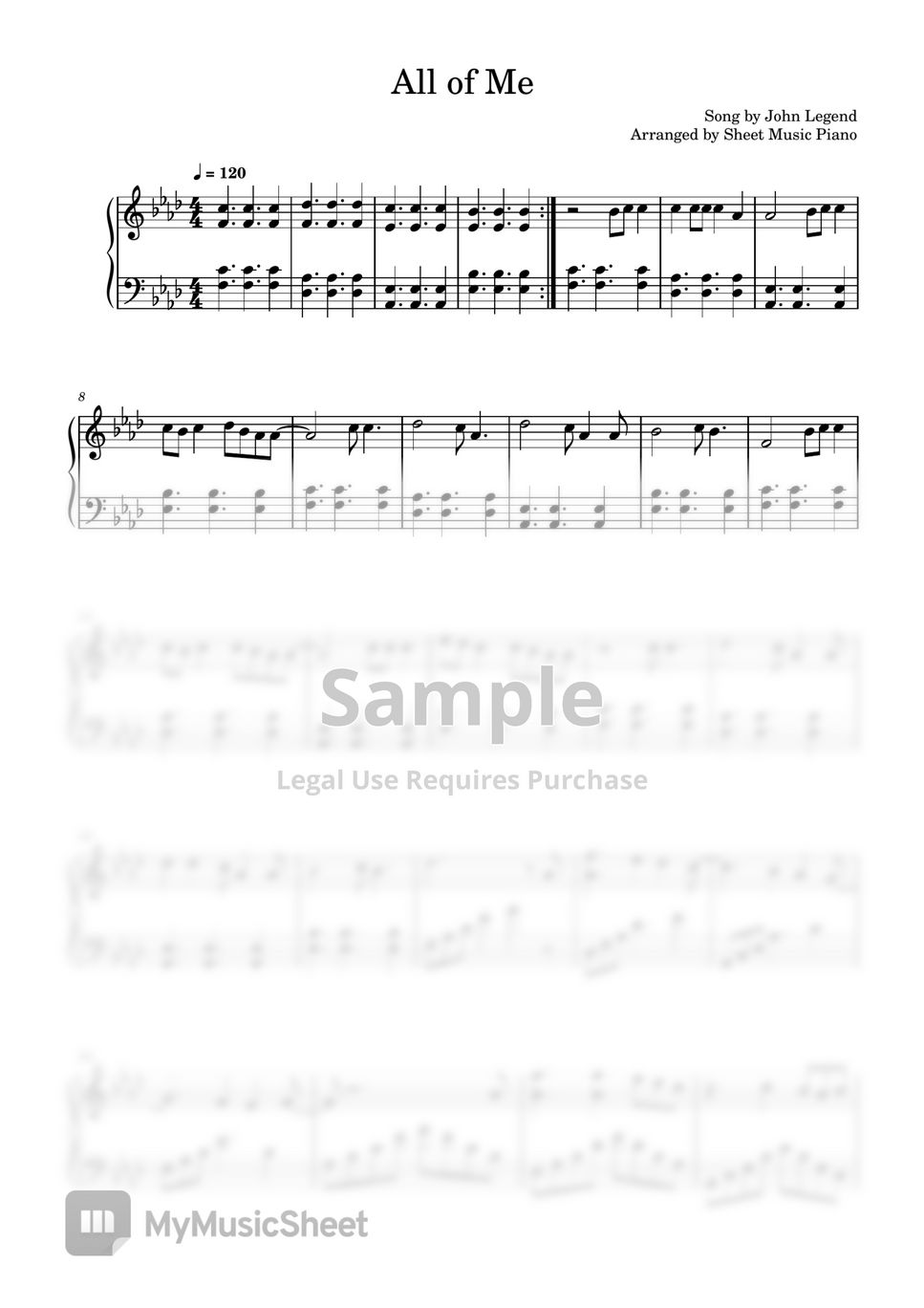 All of me - (Partitura - Sheet Music) 