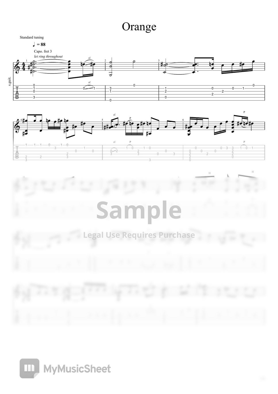 7!! Orange (Chord shape fingerstyle) Sheets by JohnRay