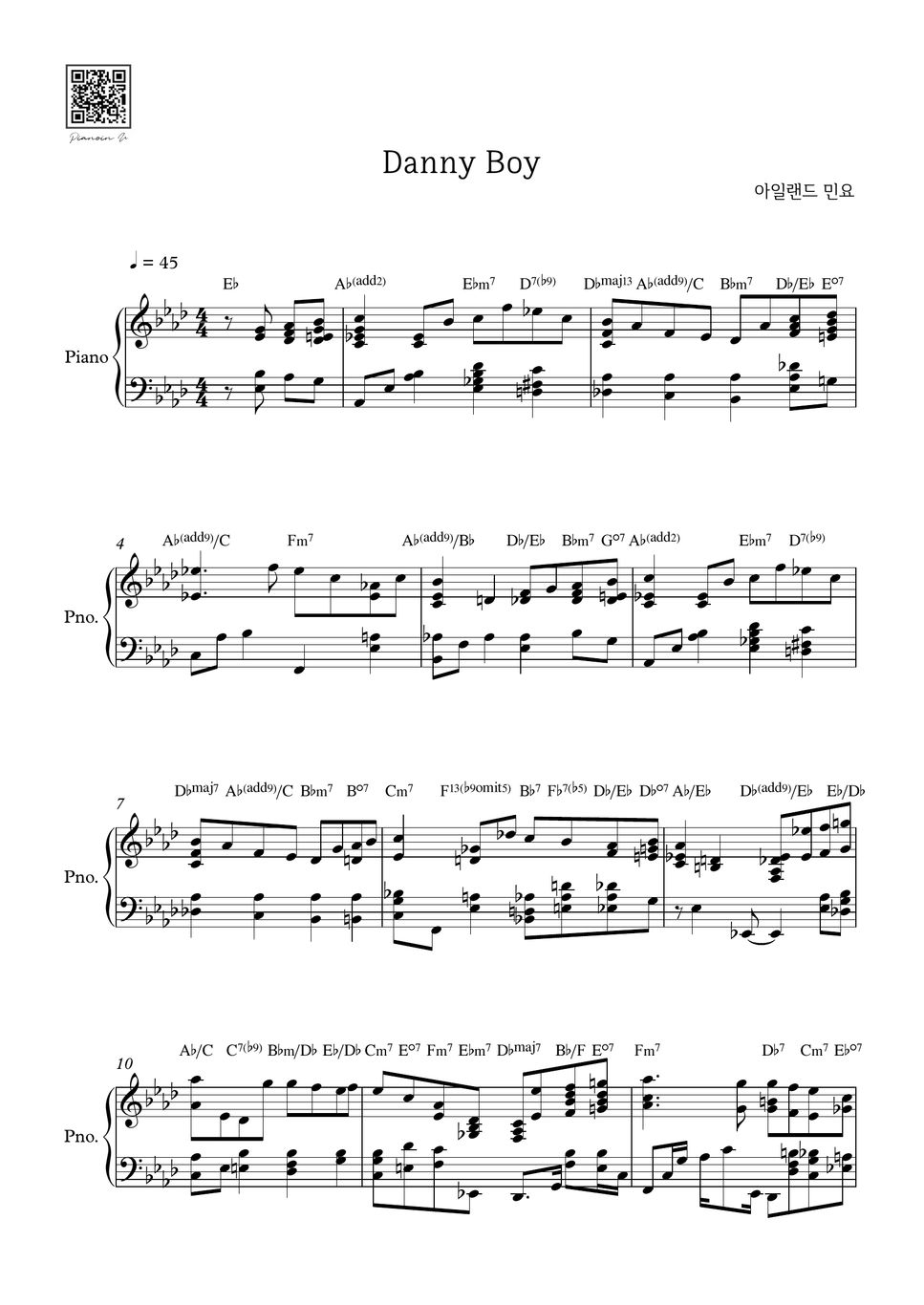 Danny Boy 樂譜 by PIANOiNU