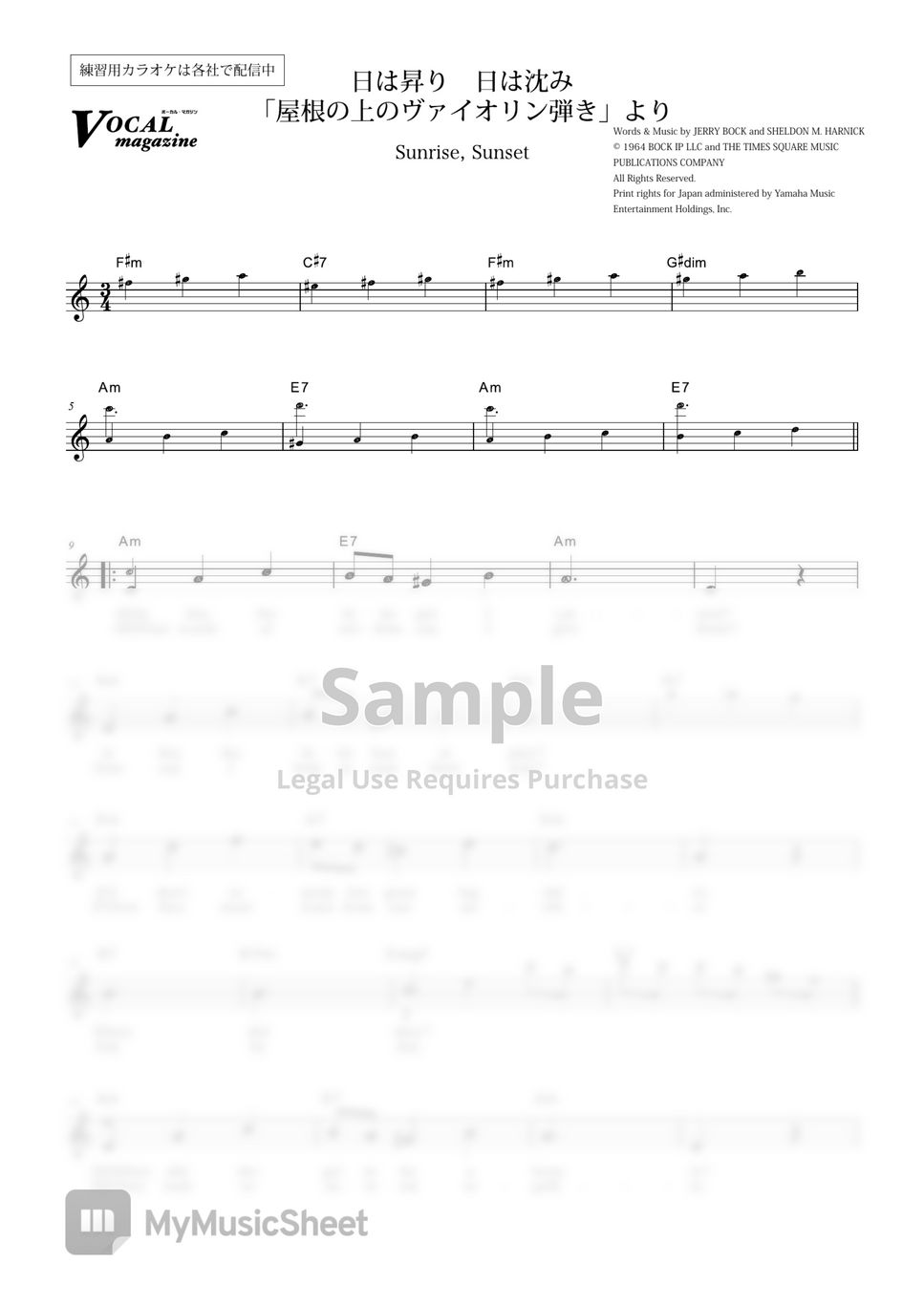 sunrise-sunset-vocal-magazine-sheets-by-far-east-island-record