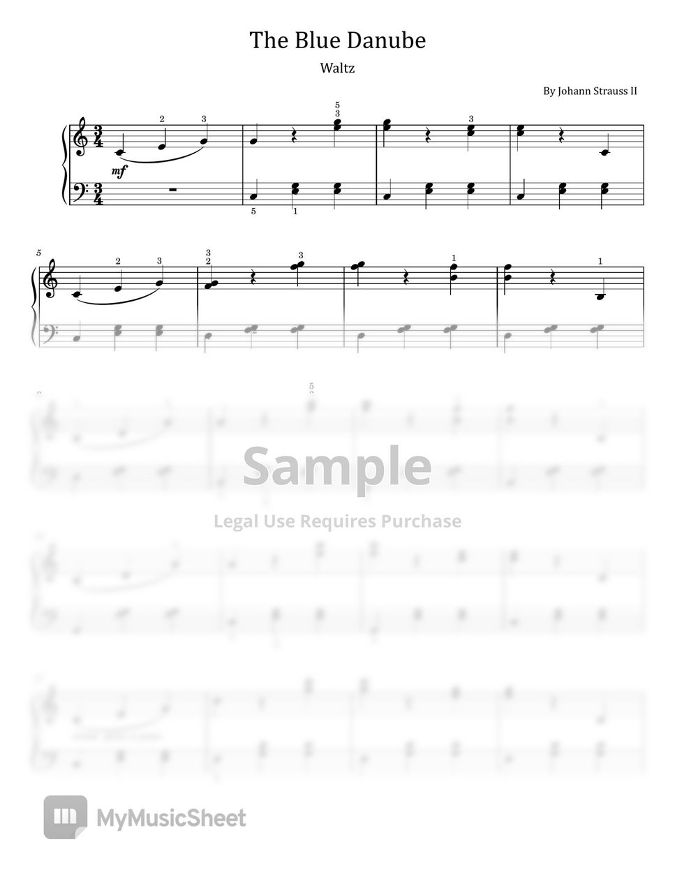 Johann Strauss II The Blue Danube (The Blue Danube For Easy Piano