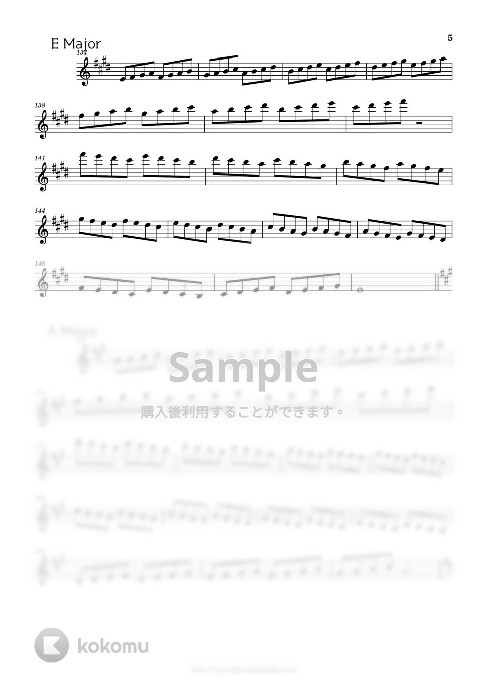 サックス】スケール練習/応用〜CDEF〜【アルト・テナー共通】 (サックス/ 基礎練習/スケール練習) アルトサクソフォン楽譜PDF | Kokomu