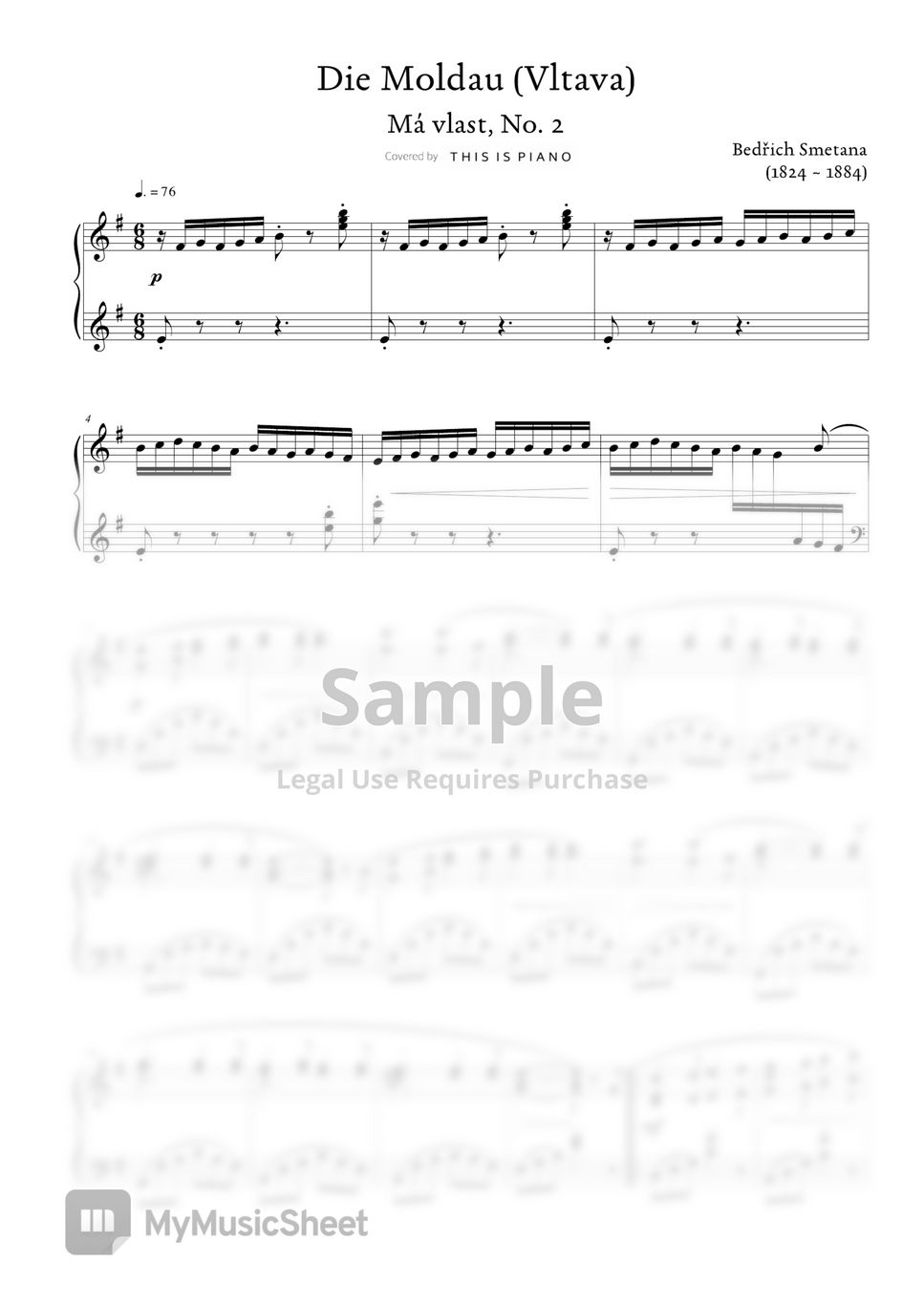 Bed ich Smetana Vltava The Moldau Intermediate Version Sheets By 