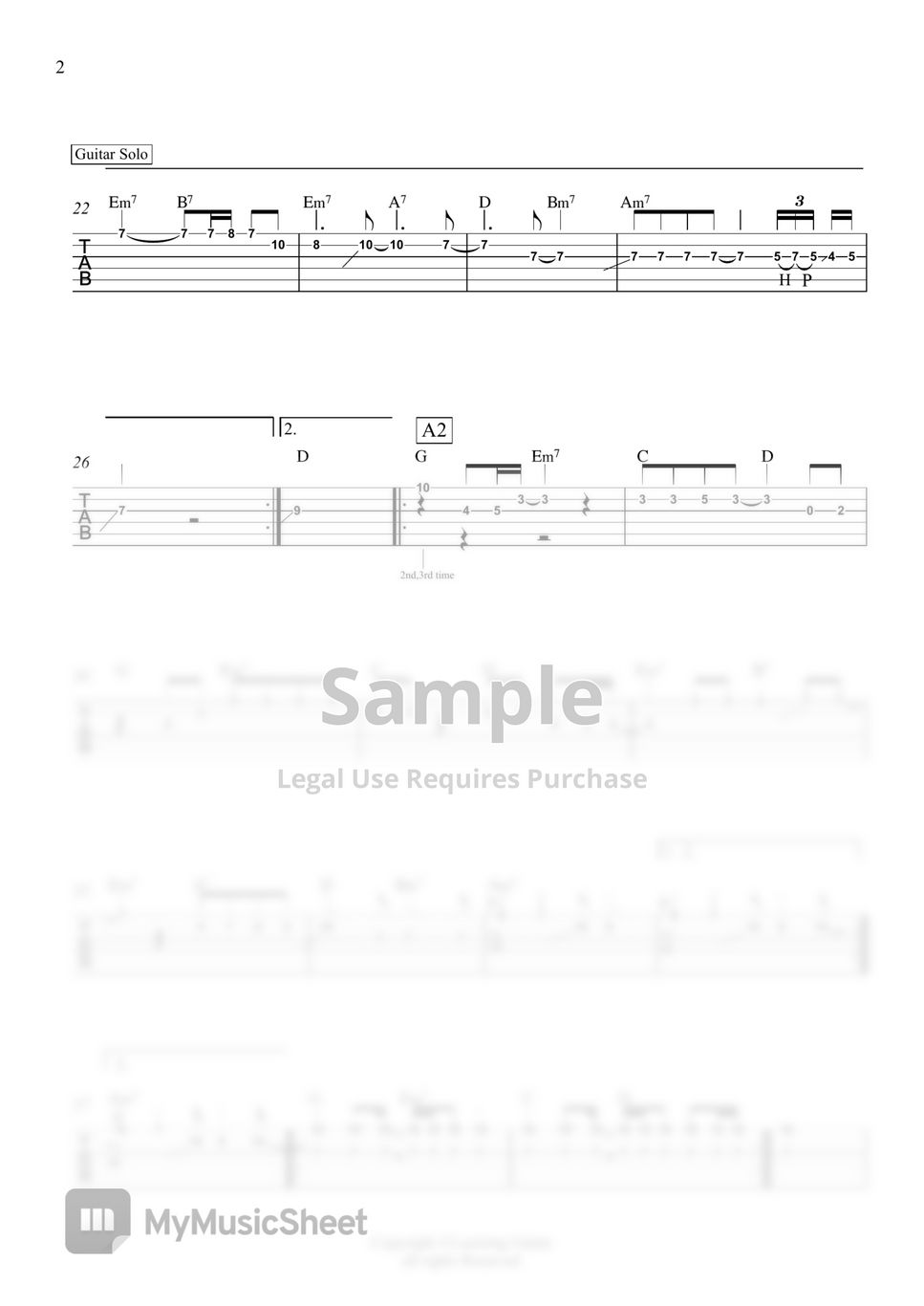 Bangles - Eternal Flame (Guitar MelodyTAB) by Learning Guitar