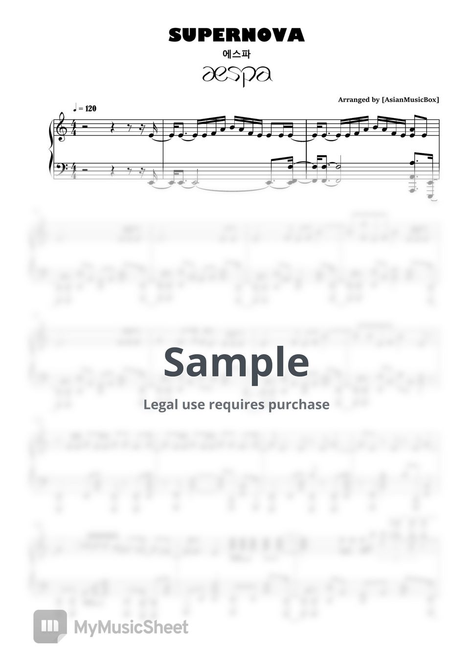 aespa - Supernova (Sheet, MIDI, MultiTracks & WAV) by AsianMusicBox