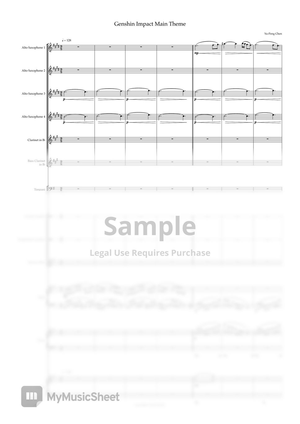 Yu-Peng Chen - Genshin Impact Main Theme (Full Score) by Brandon Skelton