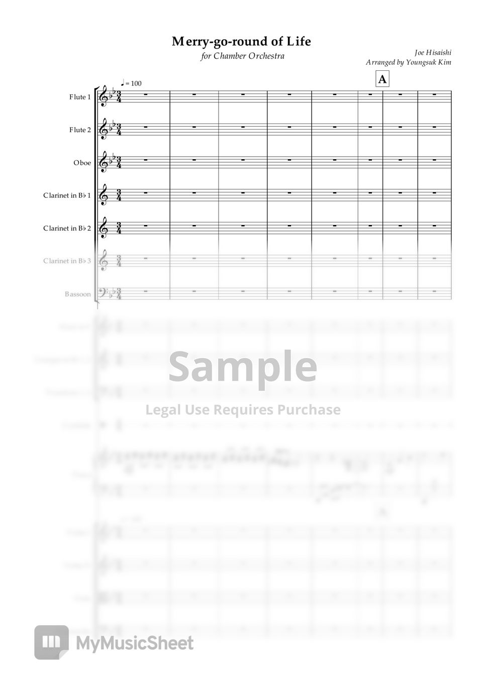 히사이시 조 - 인생의 회전목마 (Full Score) by Youngsuk Kim