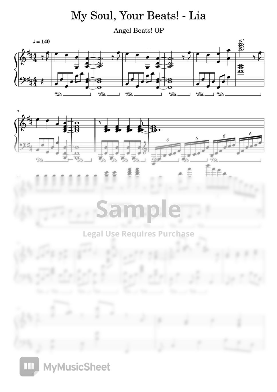 Lia - My Soul, Your Beats! - Lia (Angel Beats! OP) Piano by ฺBWC Piano Tutorial