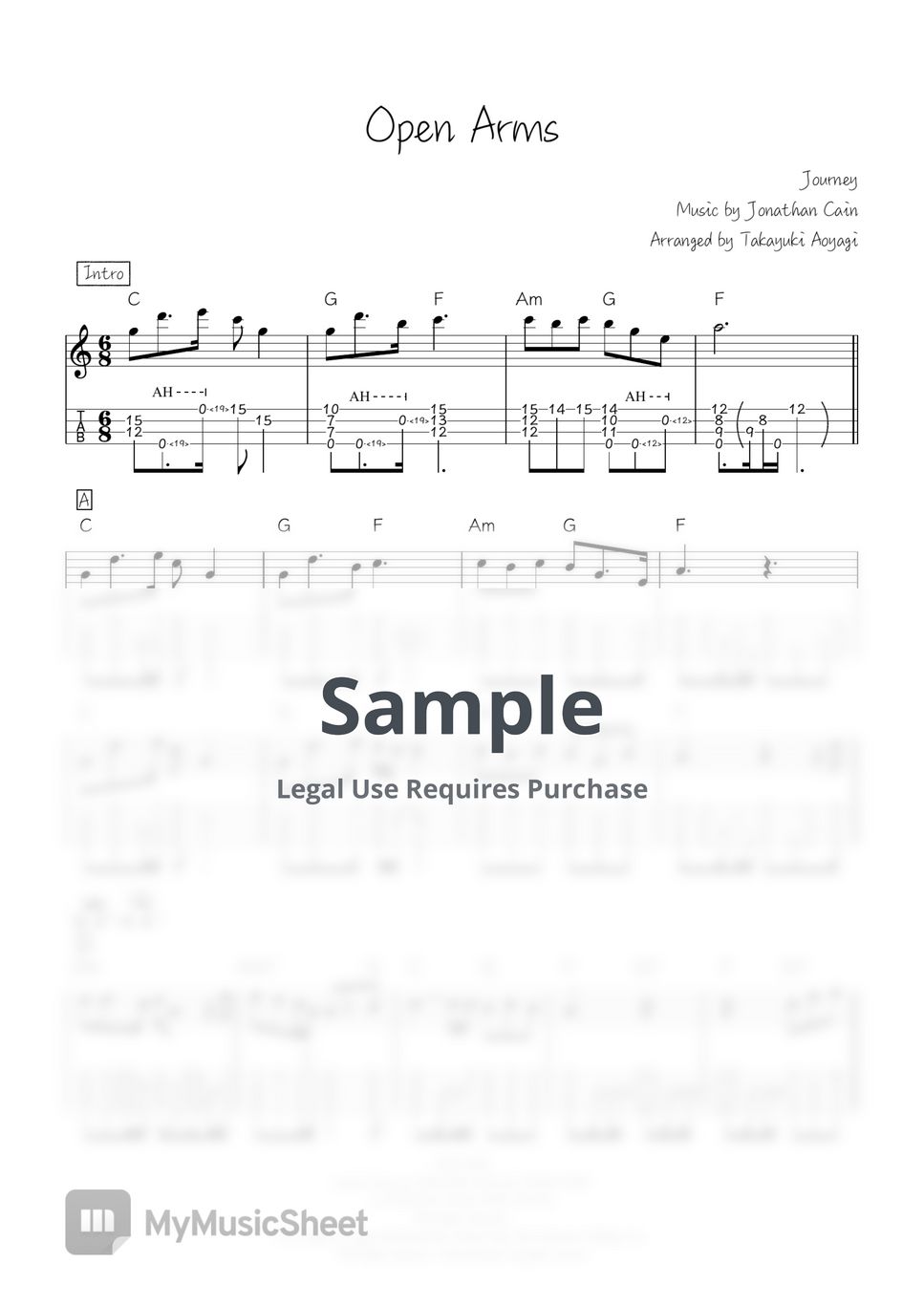 Journey Open Arms Tab + 1staff by Takayuki Aoyagi