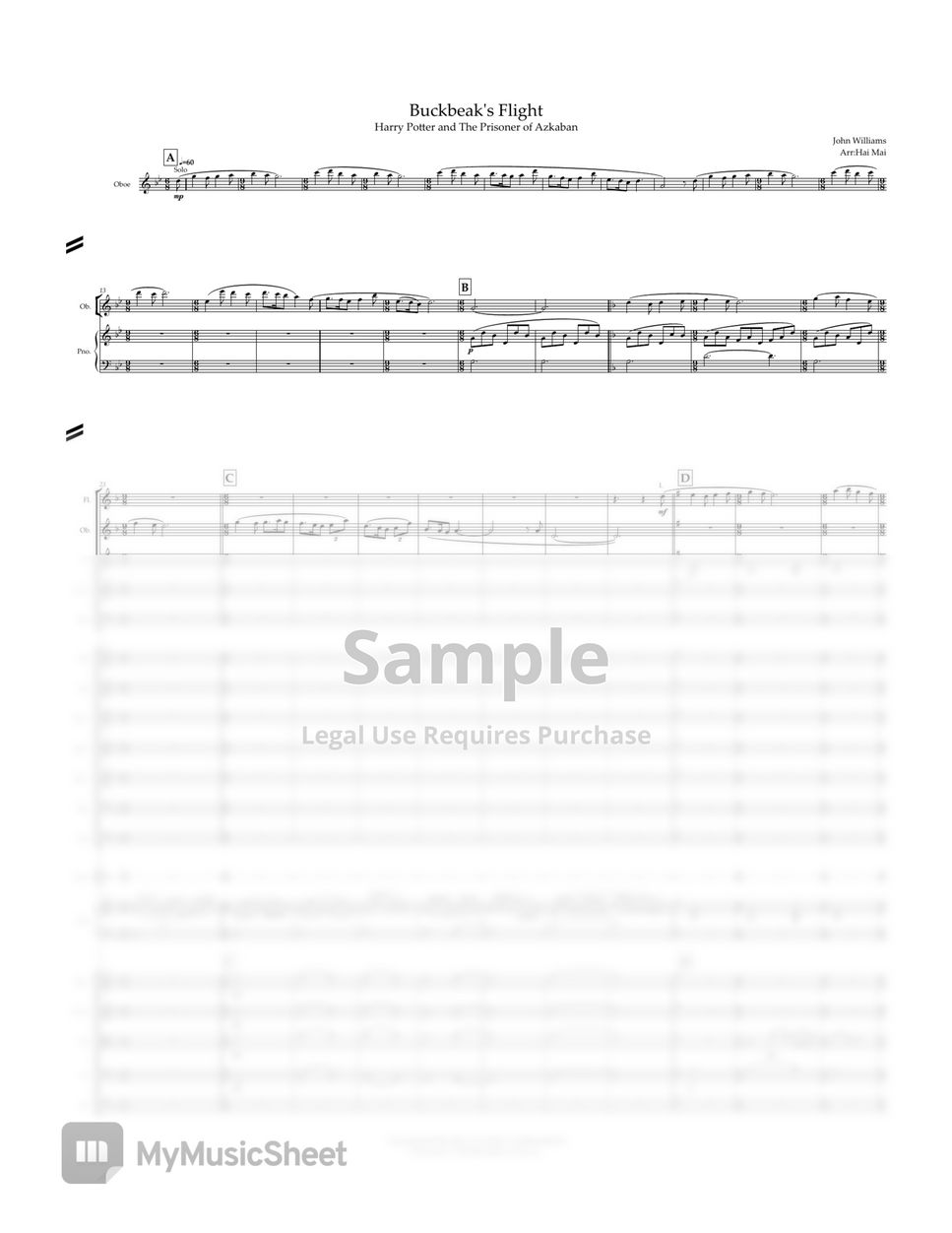 John Williams Buckbeak's Flight(Harry Potter) for Orchestra Score