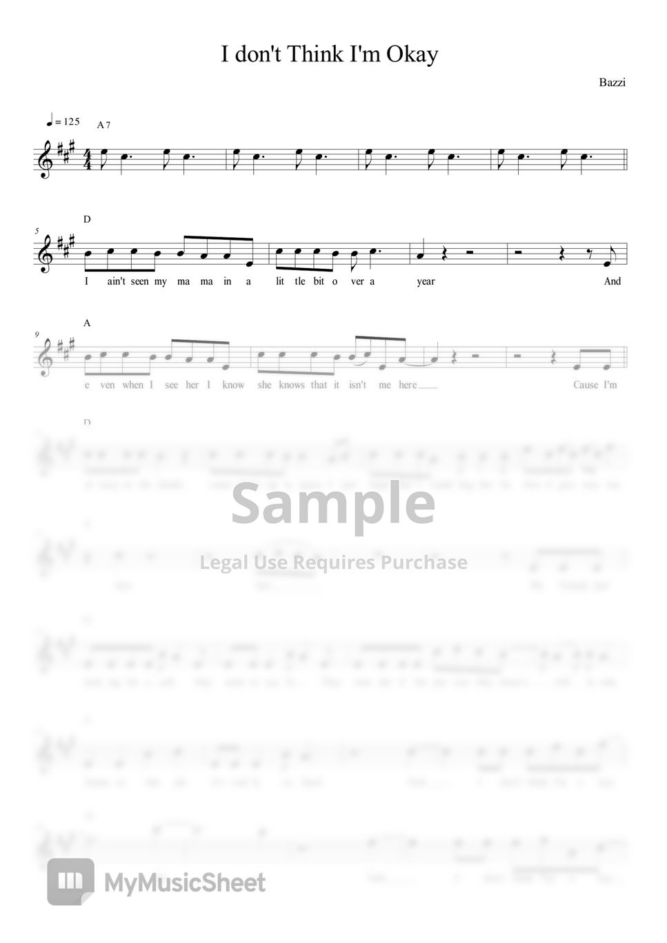 bazzi-i-don-t-think-i-m-okay-sheets-by-taehyun-taylor-lee