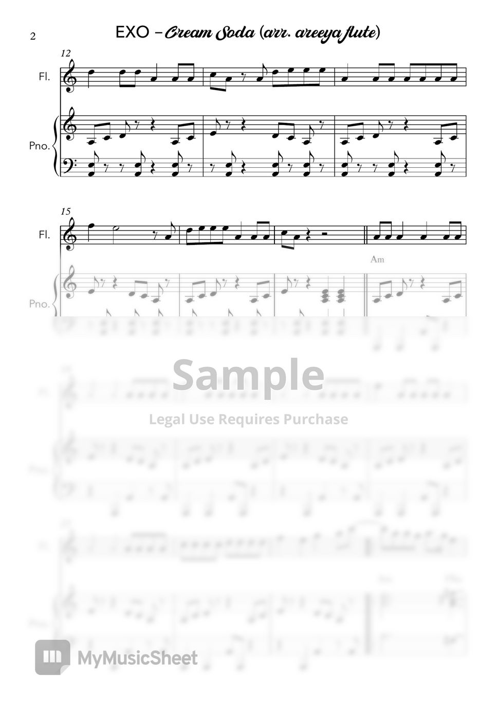 EXO Cream Soda (for Flute and Piano) Sheets by areeya flute
