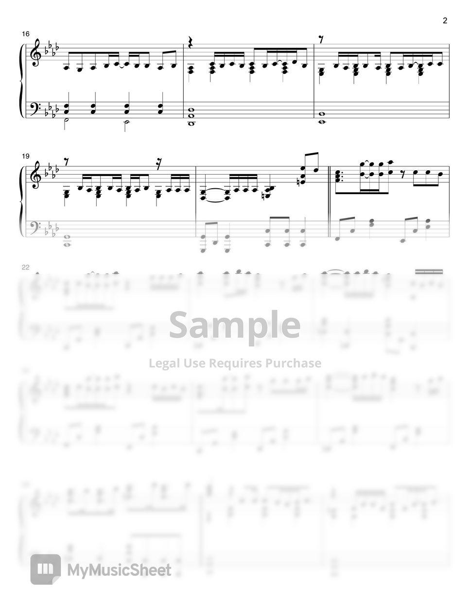 King Gnu The hole Sheets by THETA PIANO