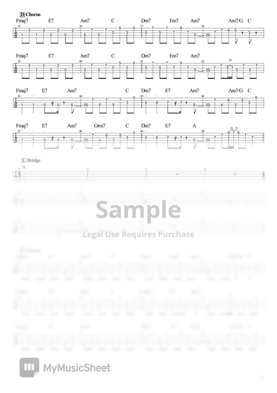 YOASOBI アイドル (Tabのみ/ベース Tab譜 5弦) 악보 by T's bass score