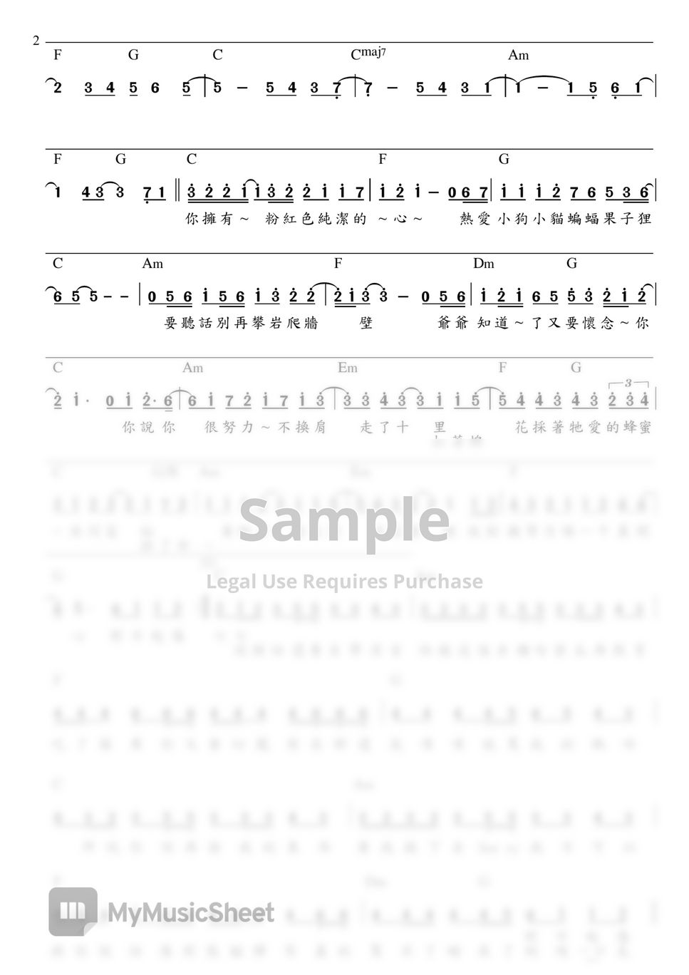 黃明志(Namewee)+陳芳語(Kimberley Chen) 玻璃心(Fragile) (單行簡譜) Bản nhạc by LouisLiao