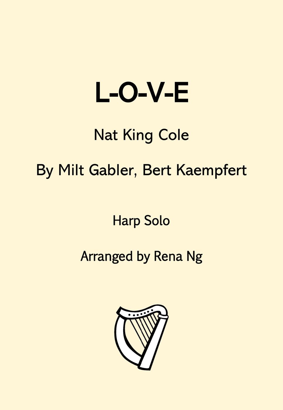 Nat King Cole - L-O-V-E (Harp / Piano Solo) - Intermediate by Harp With Me