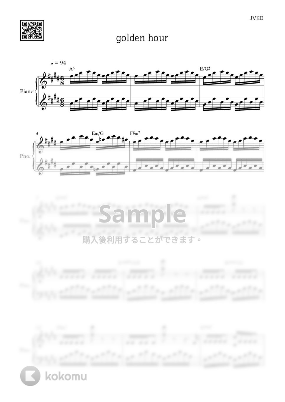 JVKE - Golden Hour 楽譜 by PIANOiNU JVKE - Golden Hour 楽譜 by PIANOiNU