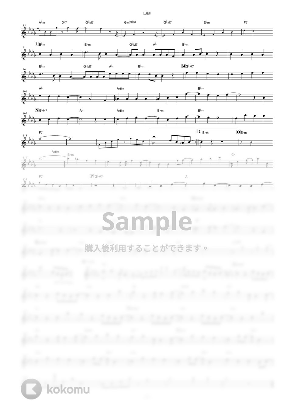 いきものがかり - BAKU (『BORUTO-ボルト- NARUTO NEXT GENERATIONS』 / in Eb) by muta-sax
