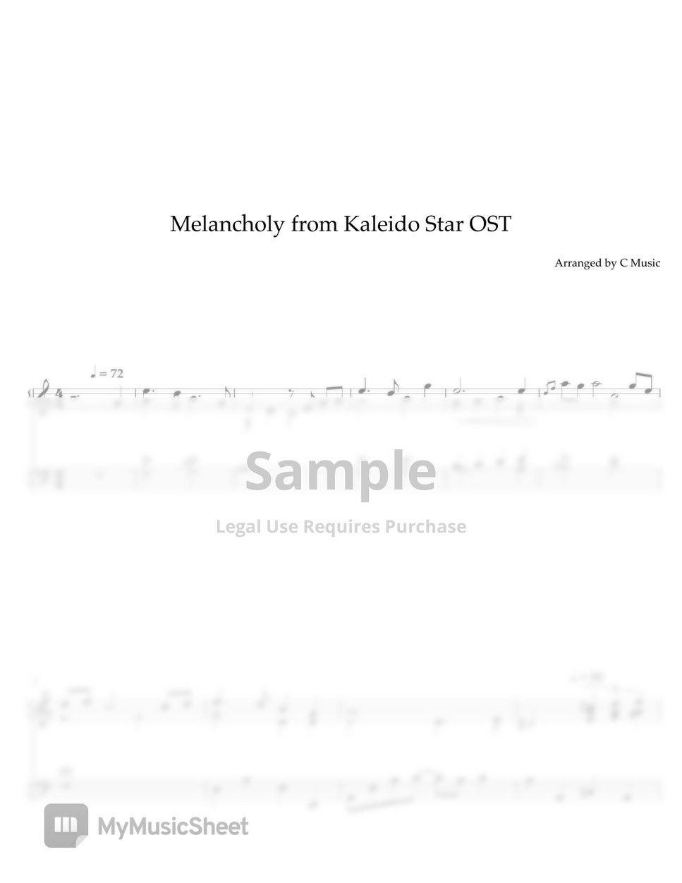 mina-kubota-melancholy-kaleido-star-ost-sheets-by-c-music