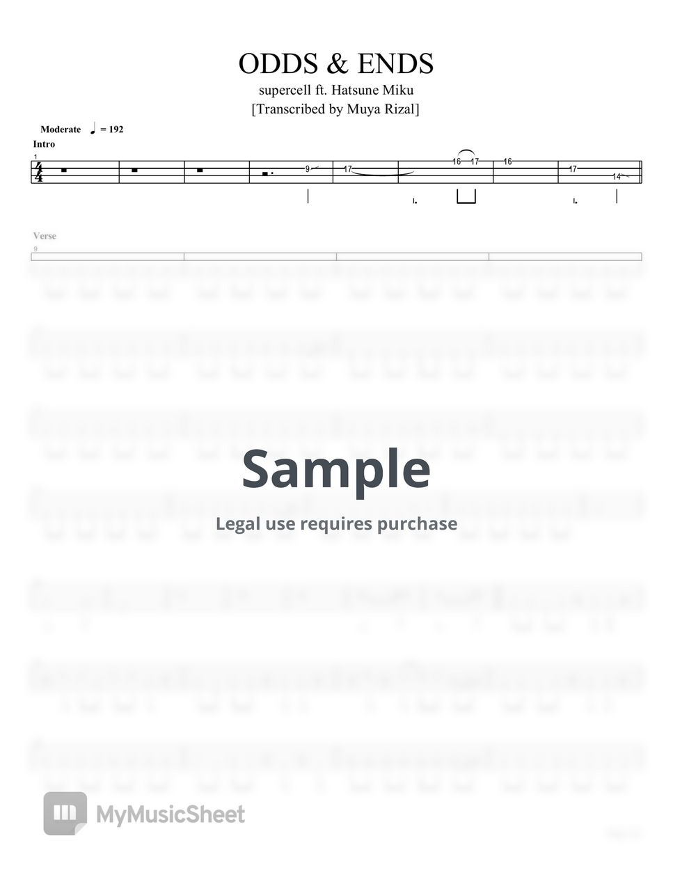 supercell ODDS & ENDS (Bass TAB) Sheets by Muya