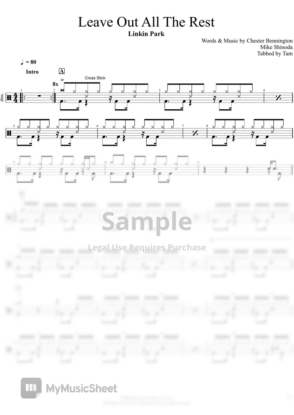 Linkin ParK 聯合公園 Leave Out All The Rest (Linkin ParK 聯合公園 Leave Out All The Rest) Sheets by