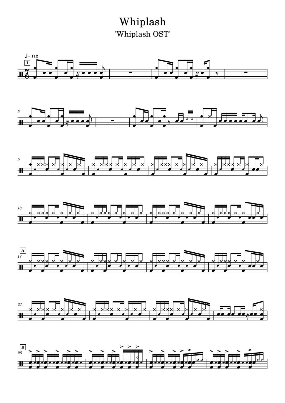 hank Levy(Whiplash - Whiplash (드럼악보/drumscore) Sheets 윤민제