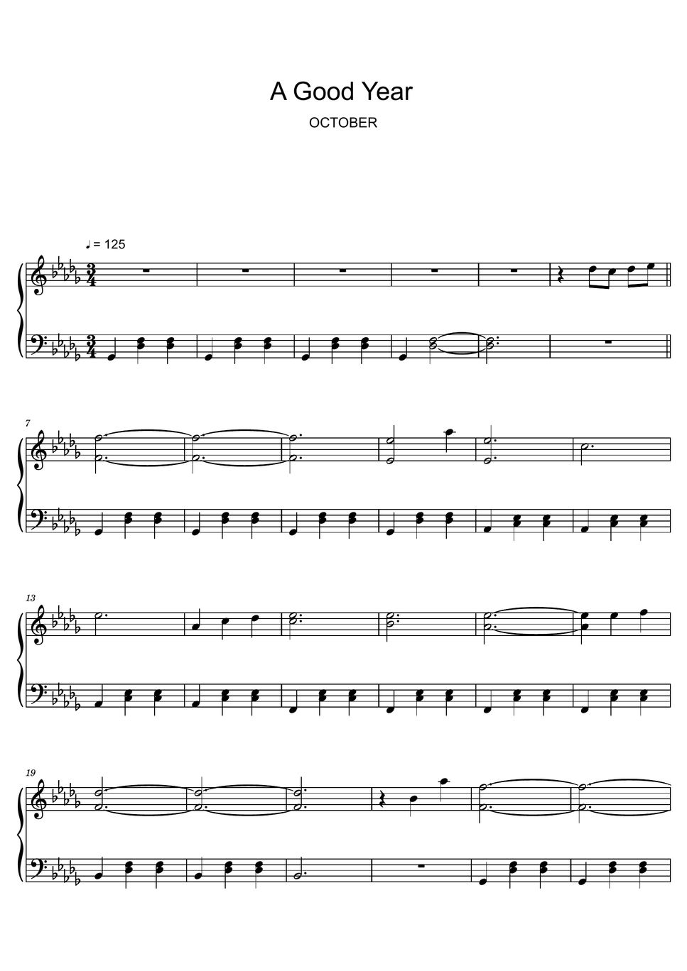 악토버 (OCTOBER) A Good Year (Sheet Music, MIDI,) Sheets by Roxette