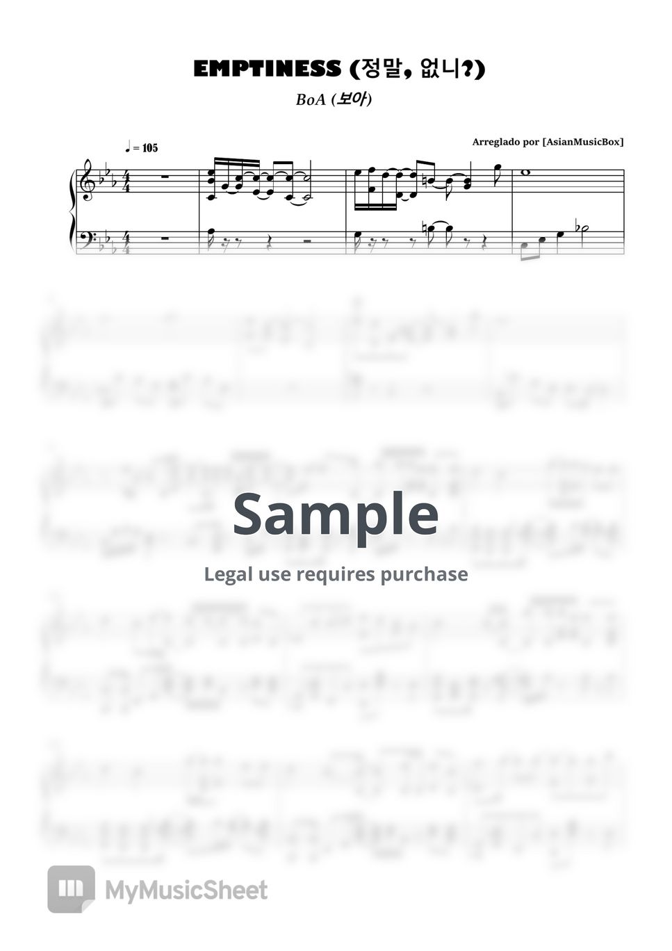 BoA - Emptiness (Sheet, MIDI & Drums) by AsianMusicBox