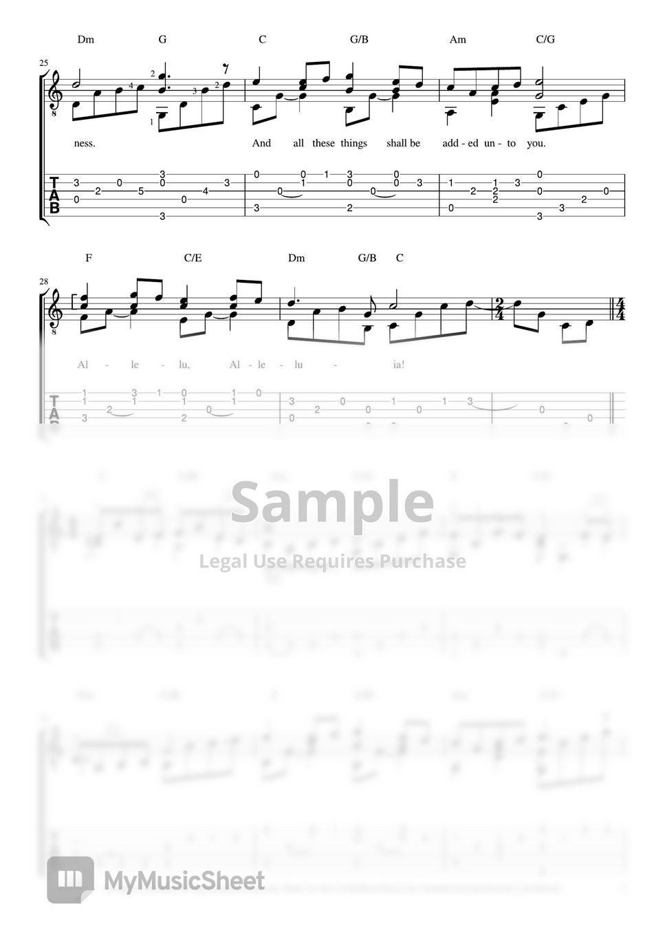 Karen Lafferty - Seek Ye First (fingerstyle guitar TAB) Tab + 1staff by  Kimmy Kwong