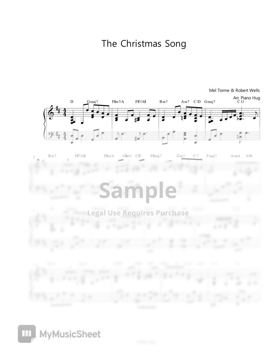 Christmas Carol The Christmas Song Sheets by Piano Hug