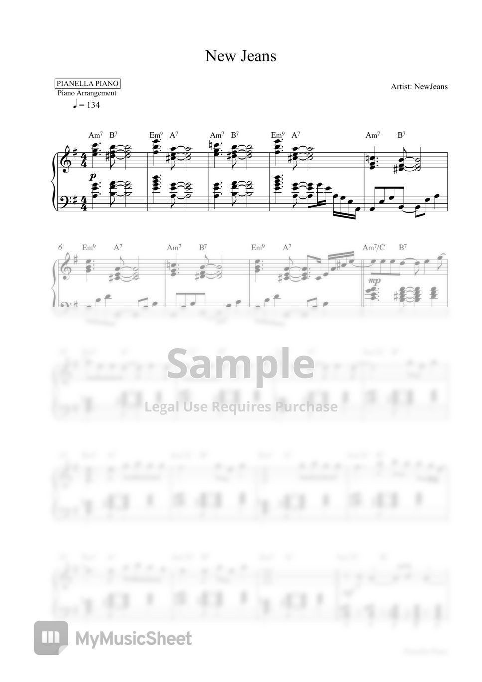 NewJeans New Jeans (PIANO SHEET) Sheets by Pianella Piano