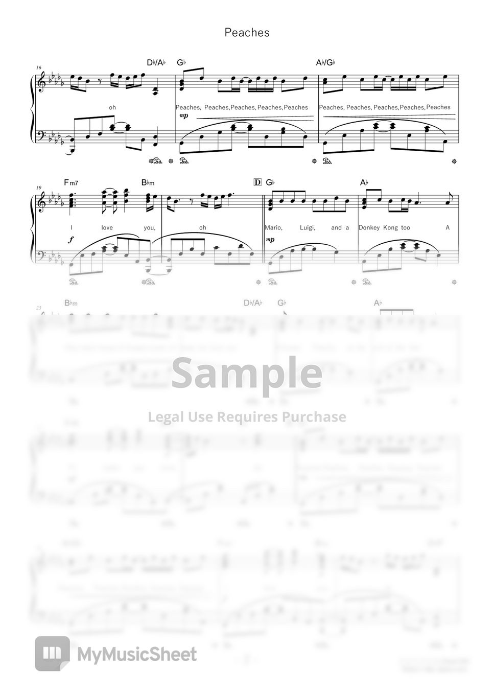 Jack Black（Bowser） Peaches (★★★★☆/The Super Mario Bros. Movie) Sheets