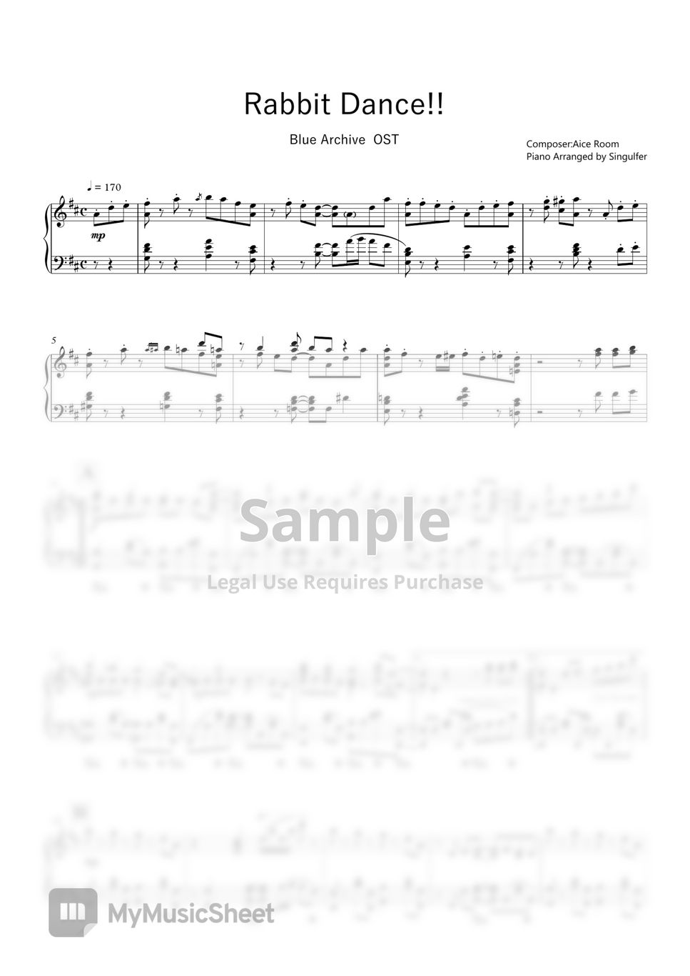 Blue Archive - 「カルバノグの兎」Theme 1 (钢琴版) by Singulfer-小言