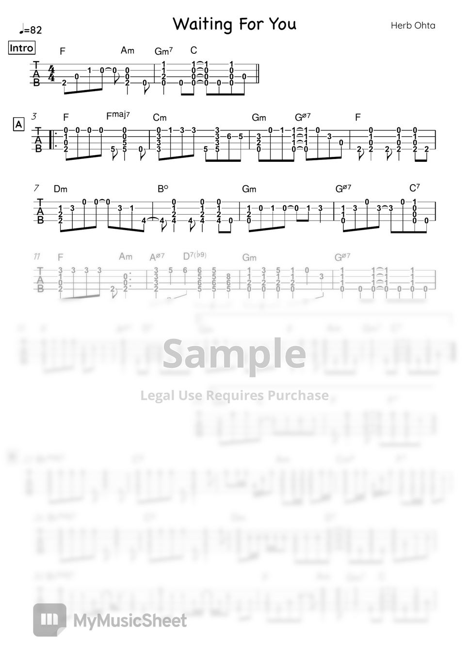 herb-ohta-waiting-for-you-ukulele-sheets-by-ukulelecafe