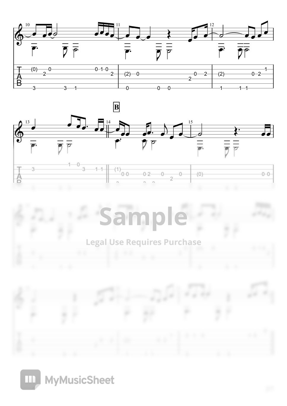 Yumi Matsutoya Hikouki Gumo (Fingerstyle) Sheets by u3danchou