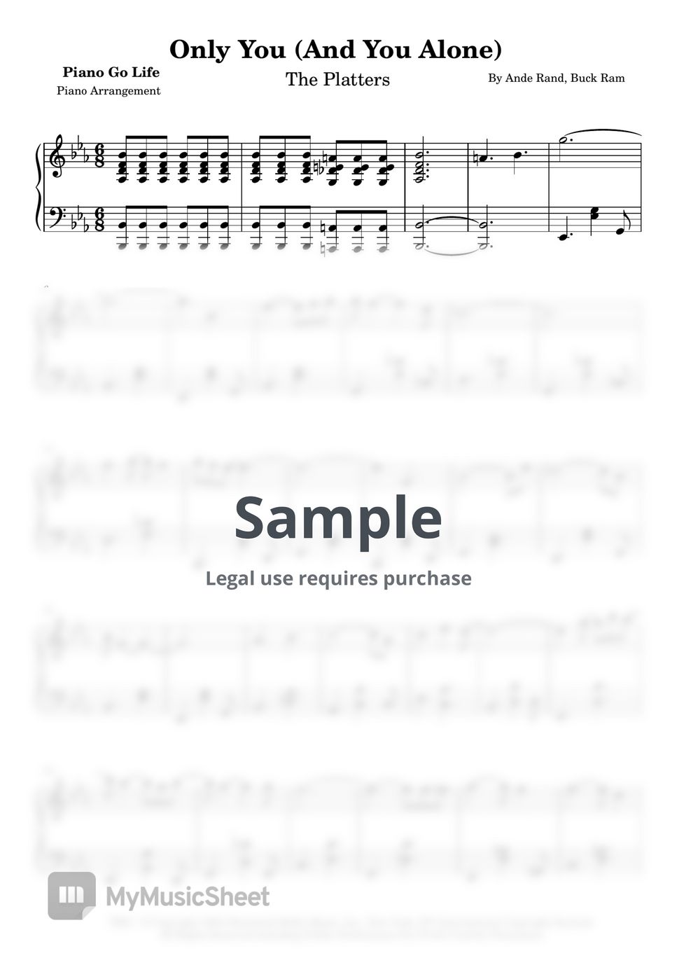 The Platters Only You (And You Alone) Sheets by Piano Go Life