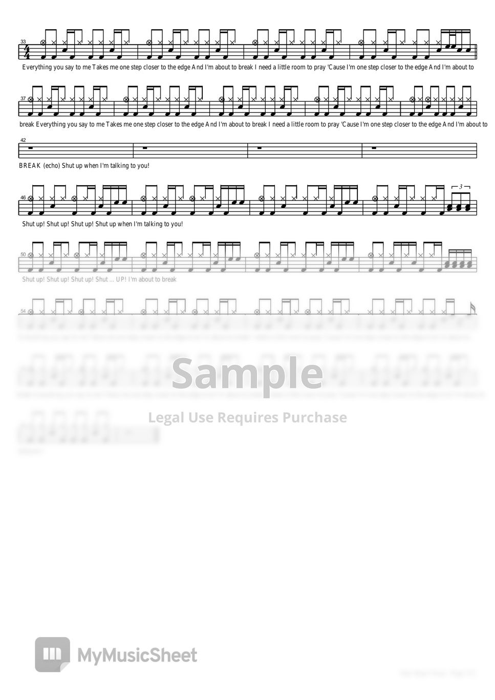 linkin-park-one-step-closer-sheets-by-copydrum