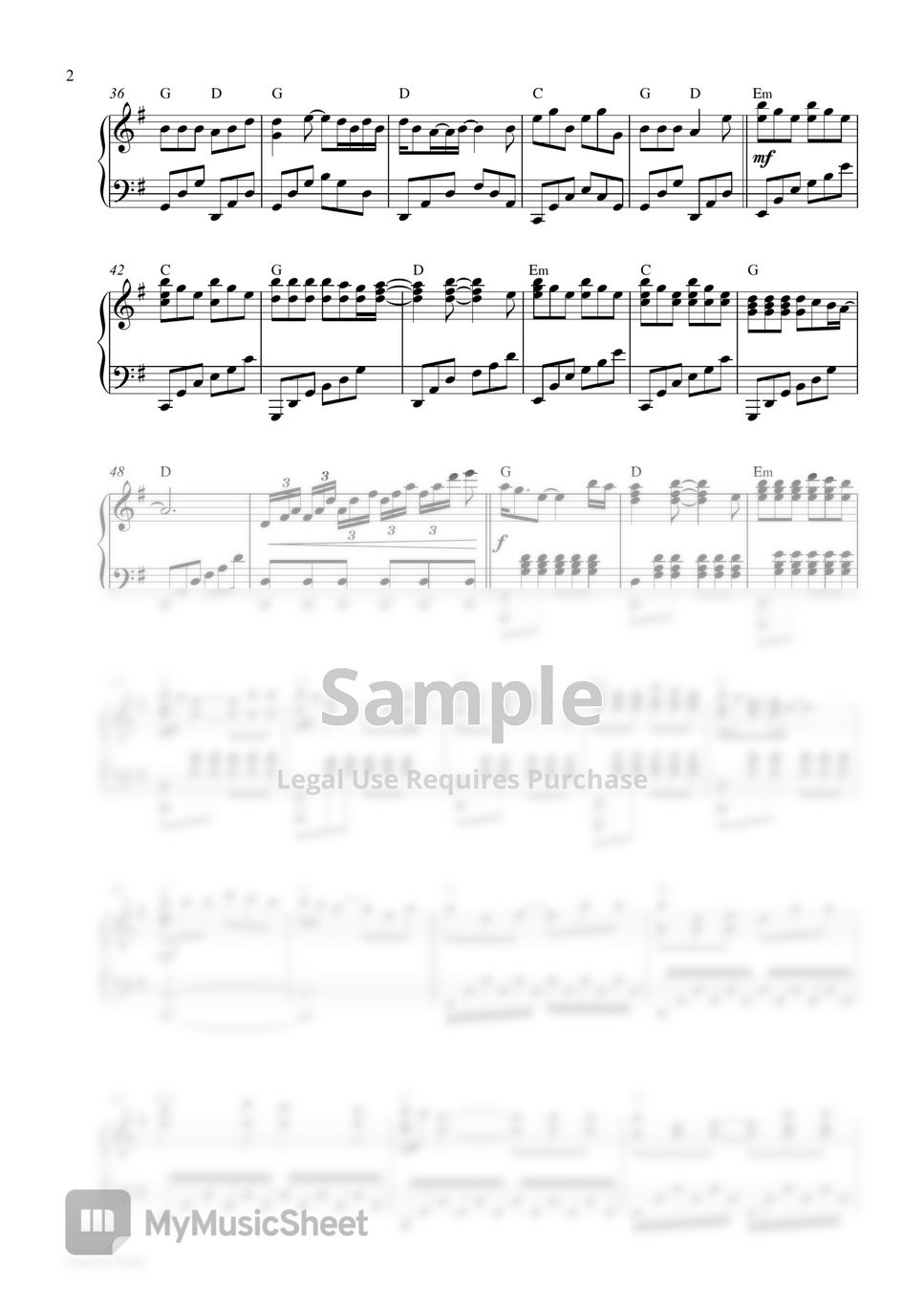 Lady Gaga (From Top Gun:Maverick) - Hold My Hand (Piano Sheet) by Pianella Piano