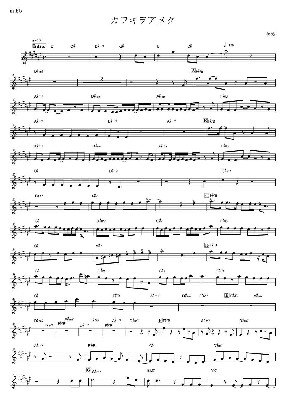 Kawaki wo Ameku - Domestic na Kanojo Sheet music for Violin (Solo)