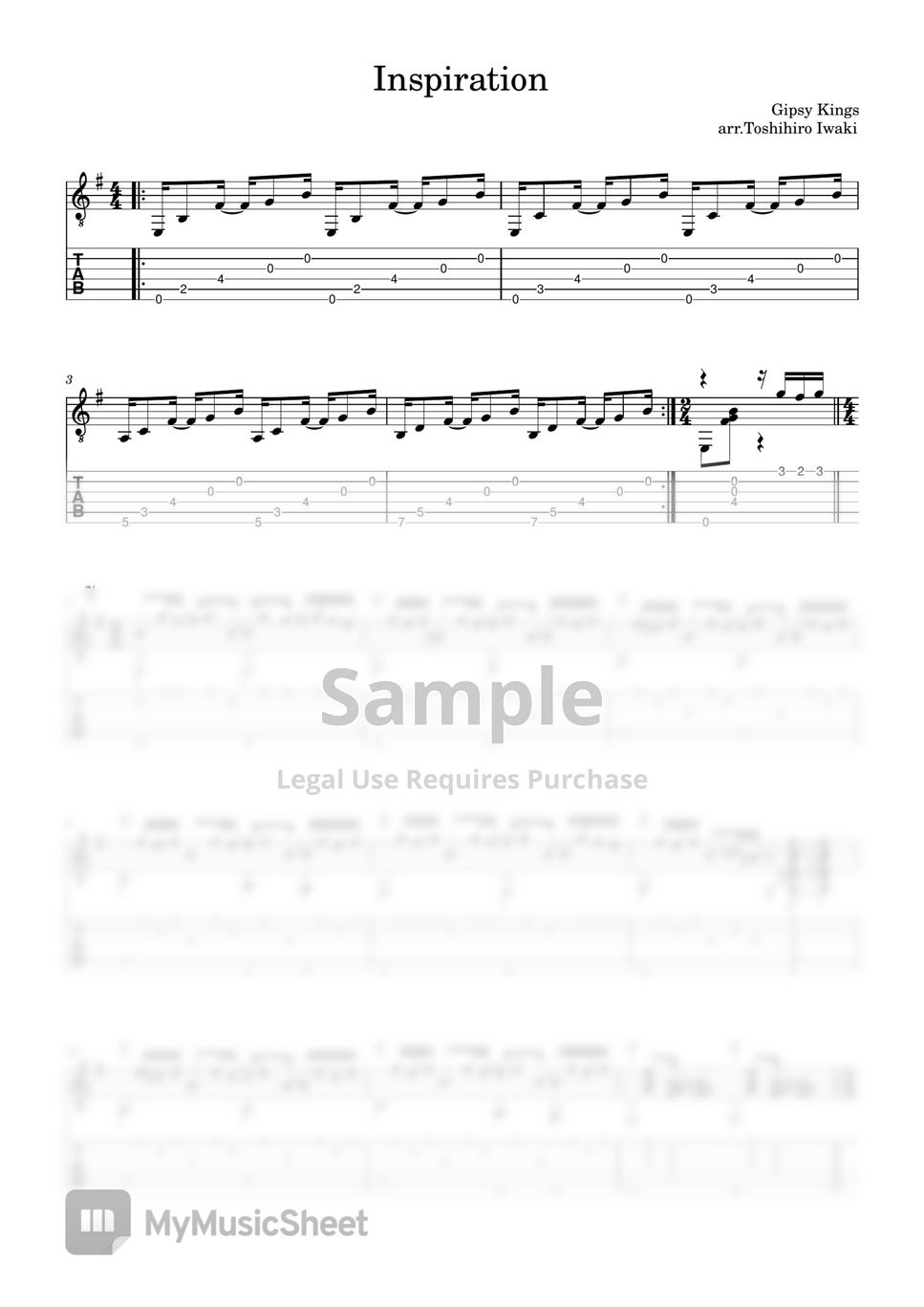 Gipsy Kings - Inspiration Tab + 1staff by Toshihiro Iwaki