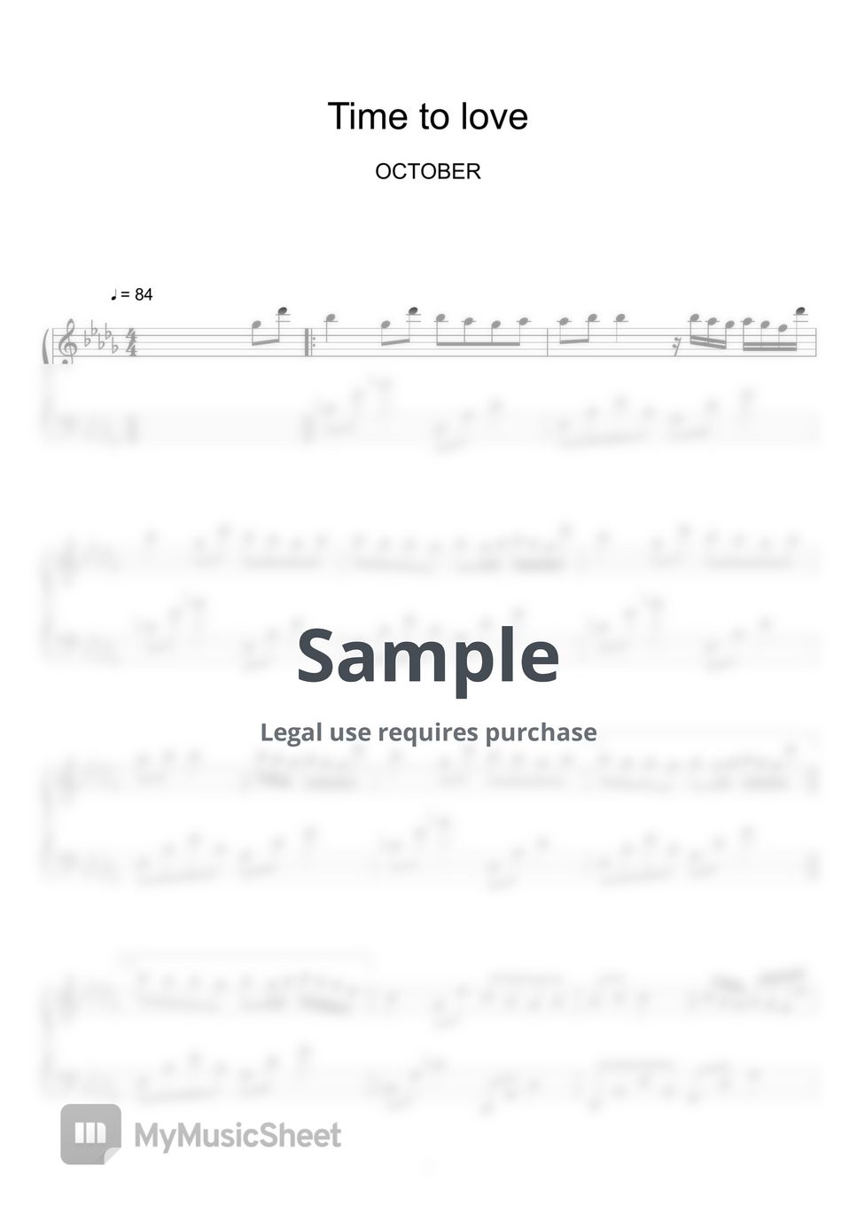악토버 (OCTOBER) Time to love (Sheet Music, MIDI,) Sheets by sayu