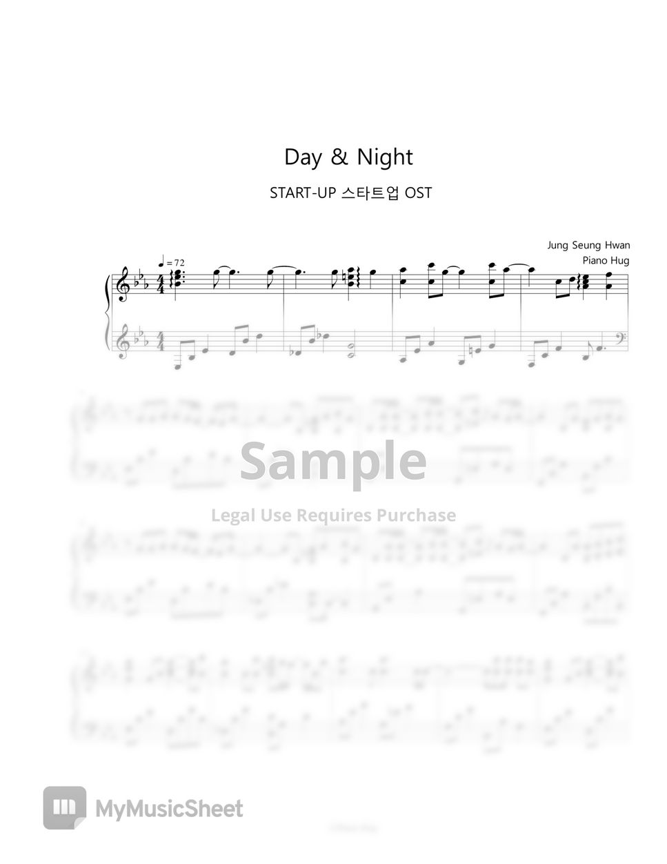 Jung Seung Hwan (정승환) - Day & Night (START UP 스타트업 OST) by Piano Hug