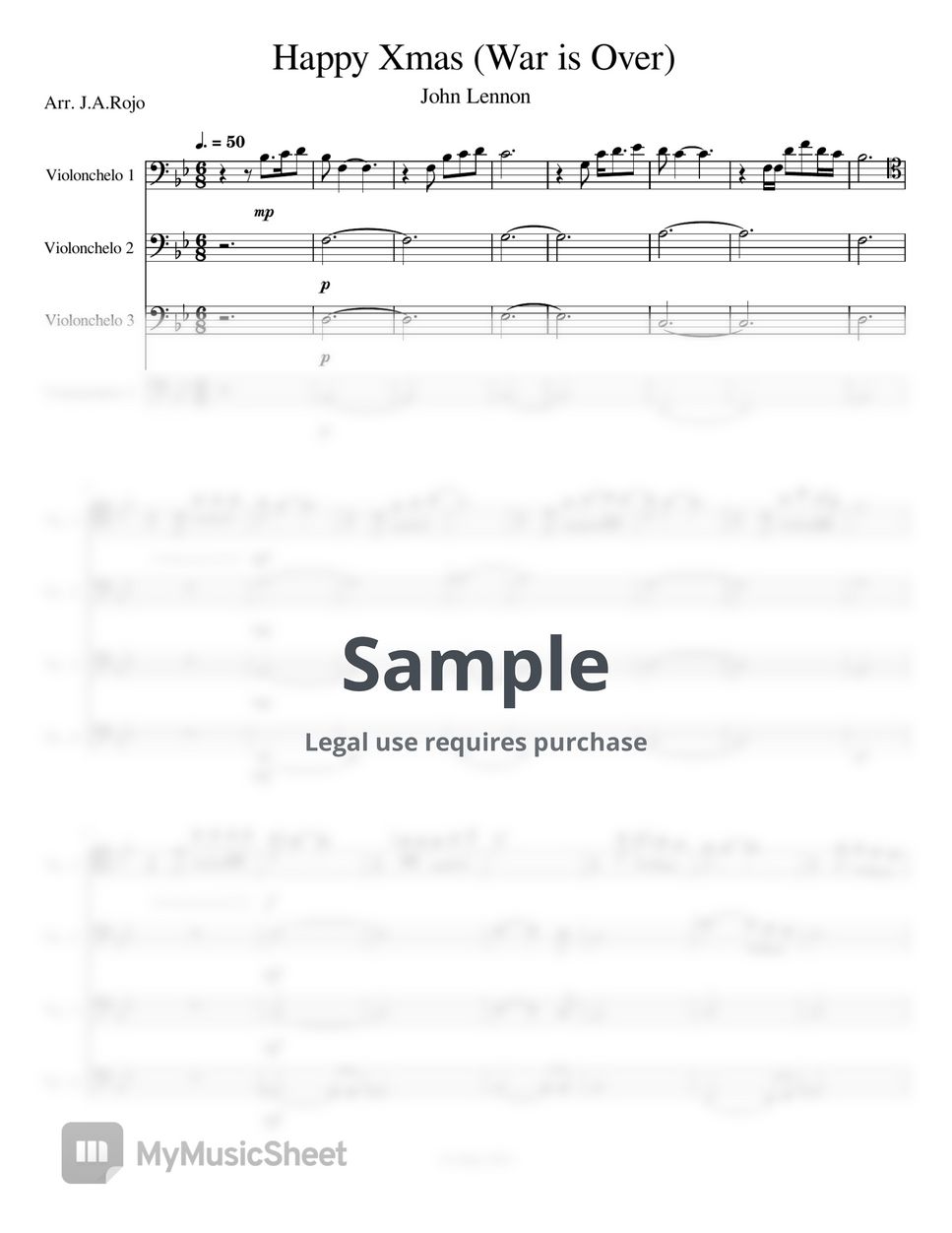 John Lennon - Happy Xmas (War is Over) (4 Cello Cover) by J.A.Rojo