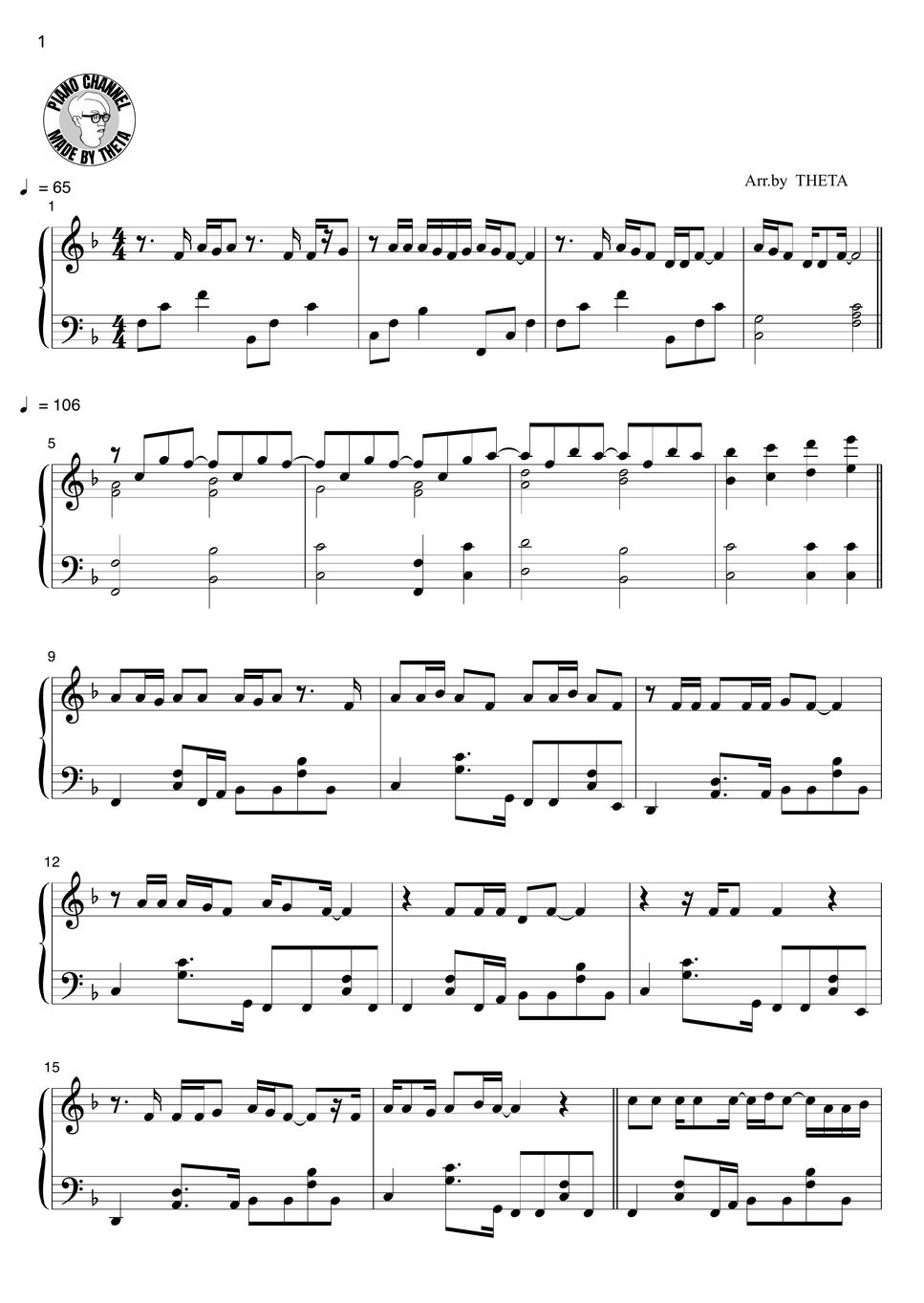 Kinmokusei Sheet by THETA PIANO