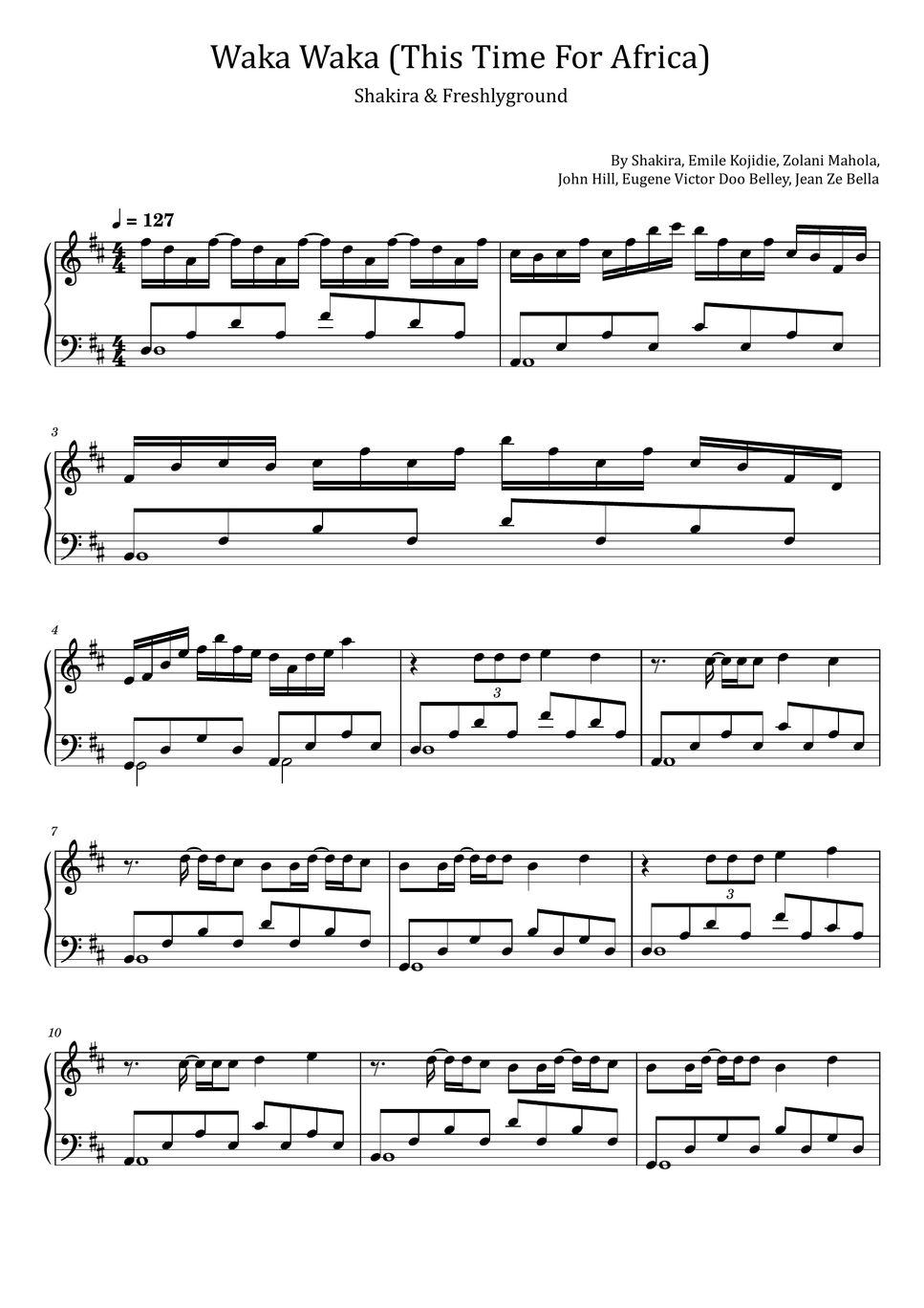 Shakira, Emile Kojidie, Zolani Mahola, John Hill, Eugene Victor Doo