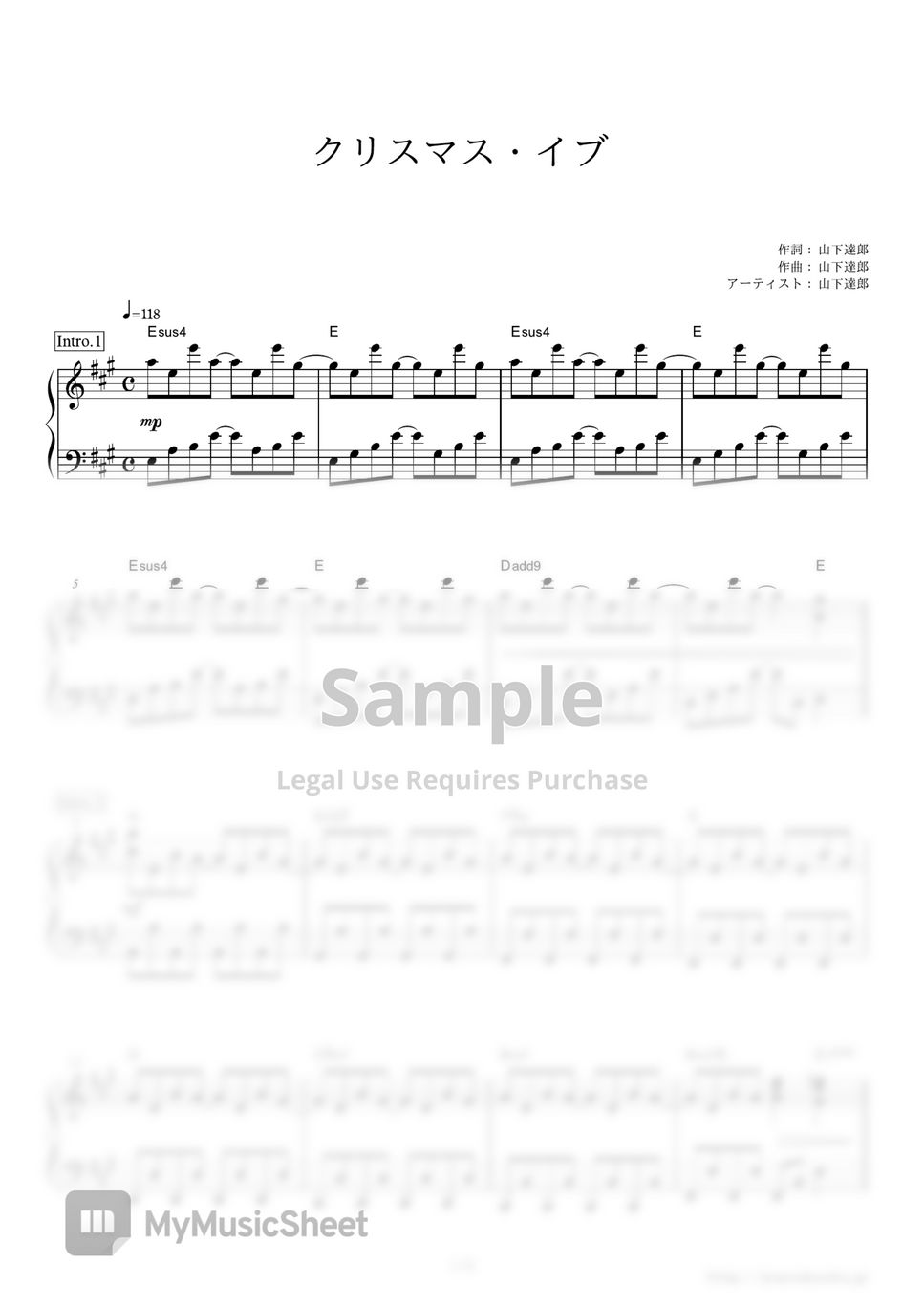 Tatsurou yamashita christmas eve by pianobooks